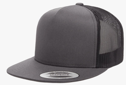 Yupoong 6006T Classic Flat Bill, Snapback Trucker Hat