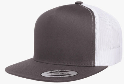 Yupoong 6006T Classic Flat Bill, Snapback Trucker Hat