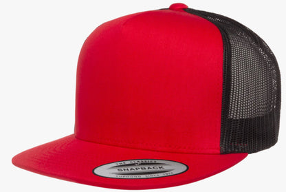 Yupoong 6006T Classic Flat Bill, Snapback Trucker Hat